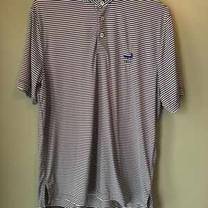 Ralph Lauren Burgandy Striped Polo Shirt